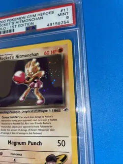 Pokemon Rocket's Hitmonchan Gym Heroes 1st Edition Holo Rare #11 PSA 9 Mint - Image 3