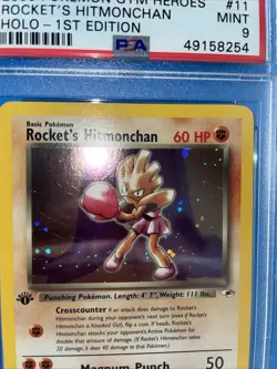 Pokemon Rocket's Hitmonchan Gym Heroes 1st Edition Holo Rare #11 PSA 9 Mint - Image 5