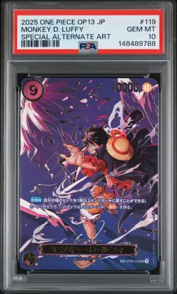 2025 ONE PIECE JPN OP13-CARRYING ON HIS WILL #119 MONKEY D. LUFFY PSA 10 - Image 1