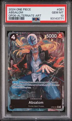 2024 ONE PIECE OP06-WINGS OF THE CAPTAIN ALTERNATE ART #081 ABSALOM PSA 10 - Image 1