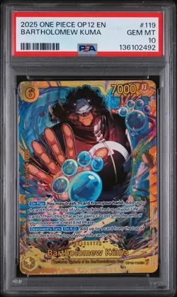 2025 ONE PIECE OP12-LEGACY OF THE MASTER #119 BARTHOLOMEW KUMA PSA 10 - Image 1