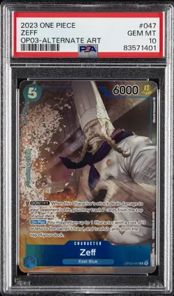 2023 ONE PIECE OP03-PILLARS OF STRENGTH ALTERNATE ART #047 ZEFF PSA 10 - Image 1