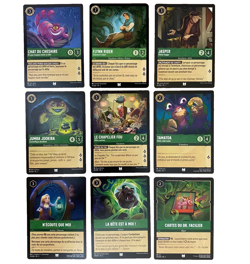 Lot des 9 cartes peu communes encre Emeraude | set Disney Lorcana FR 🇫🇷 (2023) - Image 1