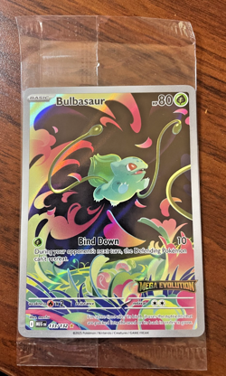 SEALED Pokemon card- Bulbasaur 133/132-Mega Evolution STAMPED- Illustration Rare - Image 1