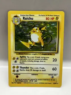 Pokemon TCG Raichu Base Set Holo Rare Unlimited Card 14/102 - Image 1