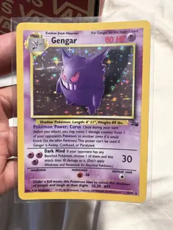 Pokemon Gengar TCG Holo Rare Card 05/62 Fossil Unlimited - Image 1