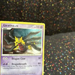 Pokemon TCG Giratina Card 28/127 Platinum Holo Rare HP double swirls. - Image 2
