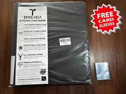 Pokemon TCG Card Binder 20 Pocket Zipper Album Holds 2000 Sports Cards Side Load - Image 1