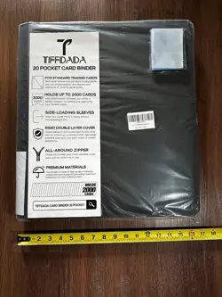 Pokemon TCG Card Binder 20 Pocket Zipper Album Holds 2000 Sports Cards Side Load - Image 2