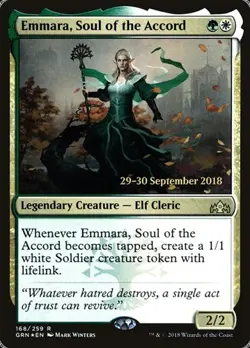Emmara, Soul of the Accord - Foil Prerelease Promo Guilds of Ravnica LP MTG - Image 1