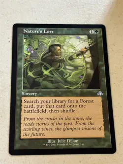 mtg retro frame Nature's Lore, Dominaria Remastered, unplayed - Image 1
