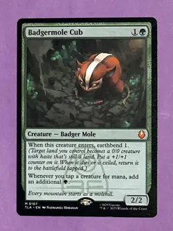 Magic: The Gathering Badgermole Cub TLA Green 0167 Regular UNPLAYED - Image 1
