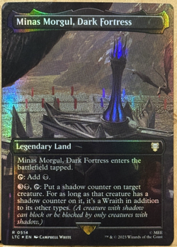 LIMITED EDITION LotR MtG Minas Morgul Dark Fortress NM BORDERLESS FOIL! - Image 1