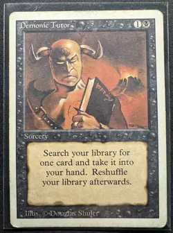 Rare Demonic Tutor Revised Magic: The Gathering LP Excellent Condition MTG - Image 1