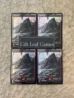 MTG *4 Foil Mountain Basic Land Full Art 275/277* (NM) Crimson Vow Magic - Image 1
