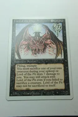 MTG Lord of the Pit x1- -Revised Edition-Mod/Hvy Play - Image 1