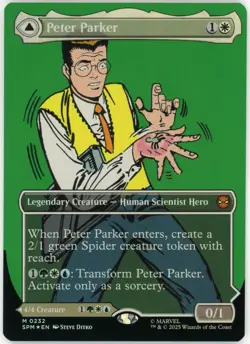 Peter Parker M 0232 Borderless Marvel's Spider-Man Foil Mtg Magic The Gathering - Image 1