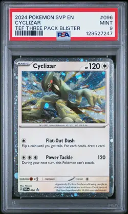 2024 POKEMON SVP EN-SV BLACK STAR PROMO #096 CYCLIZAR PSA 9 - Image 1