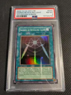Yugioh Swords of Revealing Light LOB-E081 1st Edition Super Rare PSA 8 NM-MT! - Image 1