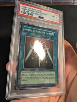 Yugioh Swords of Revealing Light LOB-E081 1st Edition Super Rare PSA 8 NM-MT! - Image 3