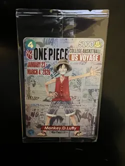 One Piece College Basketball US Voyage Monkey D. Luffy Card *IN HAND* - Image 1