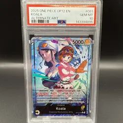 2025 ONE PIECE OP12-LEGACY OF THE MASTER | ALTERNATE ART #081 KOALA PSA 10 - Image 1