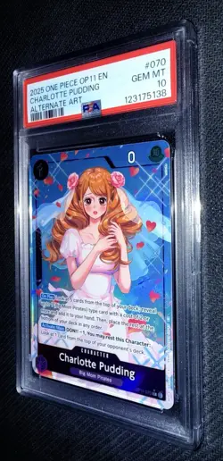 One Piece • Charlotte Pudding OP11-070 Alt Art - A Fist Of Divine Speed • PSA 10 - Image 3