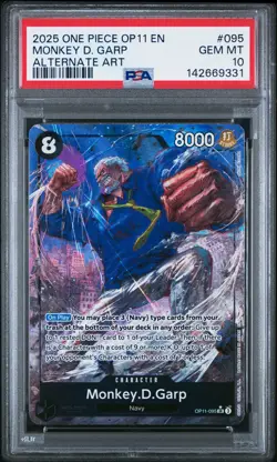 2025 ONE PIECE OP11-A FIST OF DIVINE SPEED ALTERNATE ART MONKEY D. GARP PSA 10 - Image 1