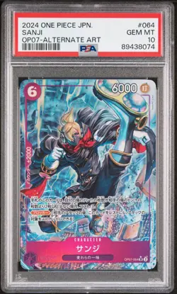2024 One Piece JP SANJI OP07 064 SR Alt Art PSA 10 - Image 1