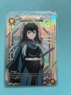 Union Arena Demon Slayer Collectible Card Muichiro Tokito SR Near Mint Condition - Image 1