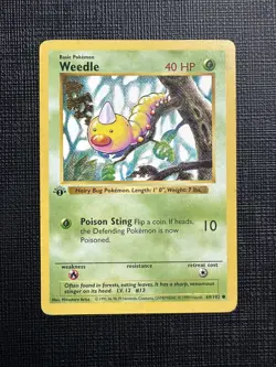 Pokemon TCG Weedle Base Set, Shadowless 1st Edition Card 69/102 LP 💎 - Image 1