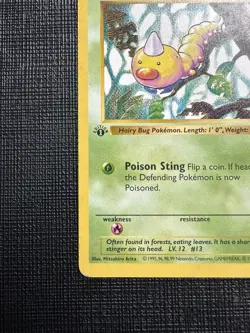 Pokemon TCG Weedle Base Set, Shadowless 1st Edition Card 69/102 LP 💎 - Image 4