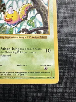 Pokemon TCG Weedle Base Set, Shadowless 1st Edition Card 69/102 LP 💎 - Image 5