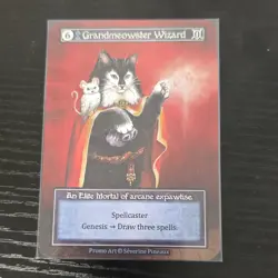 Grandmeowster Wizard (Foil) Sorcery TCG Spellcaster Promo Art Card - Image 1