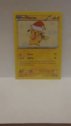 Pokemon Pikachu Christmas Hat 48/162 2017 Promo Card 60HP Electric - Image 1