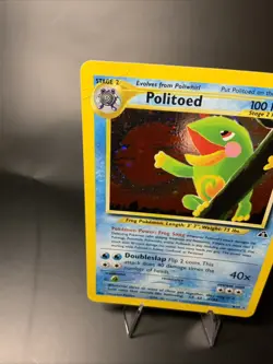 Politoed 8/75 Holo Rare With Swirl Neo Discovery Creased Vintage Pokemon Card - Image 5