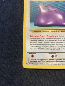 Ditto - 18/62 - Rare Unlimited -Fossil Unlimited HP Creased Vintage Pokemon Card - Image 5
