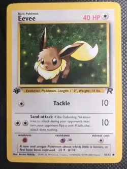 Eevee 1st Edition Team Rocket 55/82 Pokemon Card WOTC - NM Near Mint - Image 1