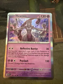 Pokemon Mewtwo 150/165 Reverse Holo Rare Scarlet & Violet Card NM Condition - Image 3