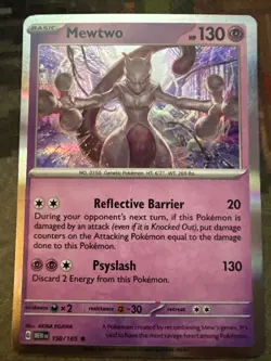 Pokemon Mewtwo 150/165 Reverse Holo Rare Scarlet & Violet Card NM Condition - Image 4