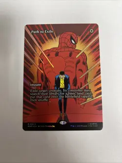 Path To Exile Borderless Foil Spiderman MTG - Image 1