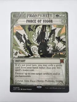 MTG - Force of Vigor - Outlaws of Thunder Junction: Breaking News NM Mythic #29 - Image 1