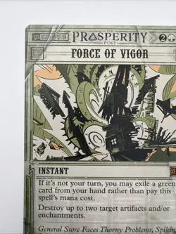 MTG - Force of Vigor - Outlaws of Thunder Junction: Breaking News NM Mythic #29 - Image 2