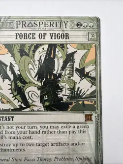 MTG - Force of Vigor - Outlaws of Thunder Junction: Breaking News NM Mythic #29 - Image 3