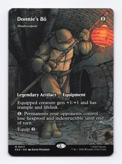 Donnie's Bo (Borderless) 0017 (M) MTG Teenage Mutant Ninja Turtles Source (PZA) - Image 1