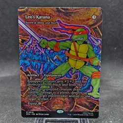 Leo's Katana Borderless TMNT MTG Source Material PZA Magic Turtles - Image 1