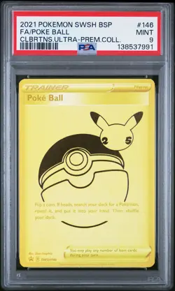 2021 POKEMON SWSH BLACK STAR PROMO #146 FULL ART/POKE BALL PSA 9 - Image 1