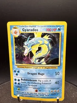 Gyarados 6/102 Holo Rare Base Set Pokemon Card WOTC - Image 2