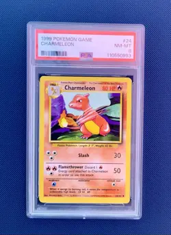 Pokemon TCG Charmeleon Base Set Uncommon PSA 8 Regular 24/102 1999 English - Image 1
