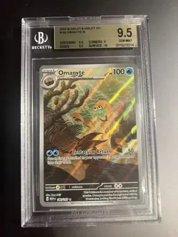 Omanyte Holo IR #180/165 Pokemon Scarlet and Violet 151 BGS 9.5 PSA 10 - Image 1